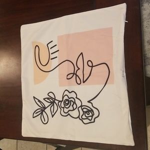 Abstract flower face pillow case cover